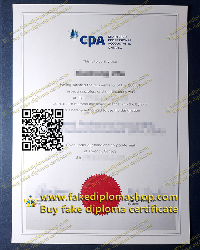 Canada Ontario CPA certificate