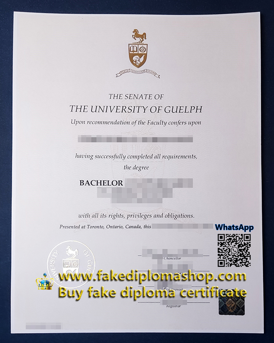 University of Guelph diploma of Bachelor